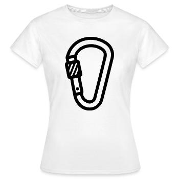 Karabiner Symbol Klettern - Frauen T-Shirt - Weiß - Vorne - AI Model Female 172 dark (172cm)