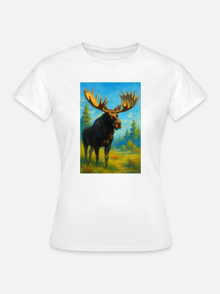 Bunte Elche im sonnigen Wald - Frauen T-Shirt - Weiß