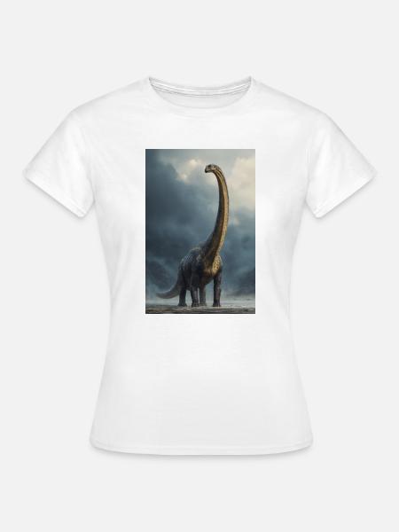Dawn Sauropod im Nebel - Frauen T-Shirt - Weiß