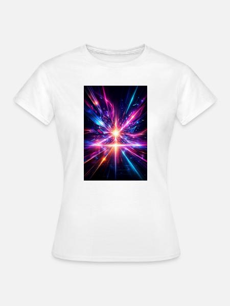 Neonstrahlen Explosion - Frauen T-Shirt - Weiß