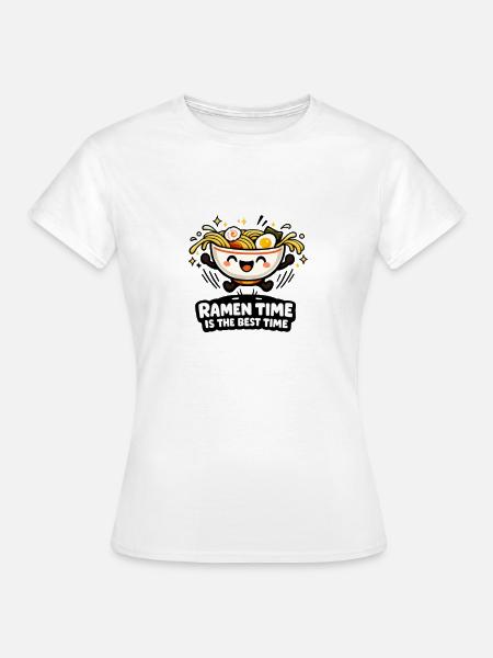 Ramen Zeit: Glückliche Nudeln - Frauen T-Shirt - Weiß