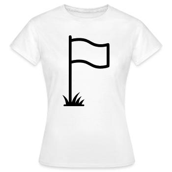Vecteur de symboles du stade de football avec drapeau de coin - T-shirt Femme - blanc - Devant - AI Model Female 172 dark (172cm)