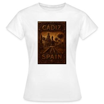 Affiche de Cadix, Espagne – Affiche de voyage steampunk - T-shirt Femme - blanc - Devant - AI Model Female 172 dark (172cm)