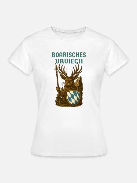 Bayerischer Wolpertinger Boarisches Urviech - Frauen T-Shirt - Weiß
