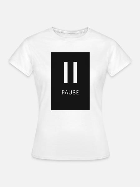 Pause Zeichen Minimal Schwarz - Frauen T-Shirt - Weiß