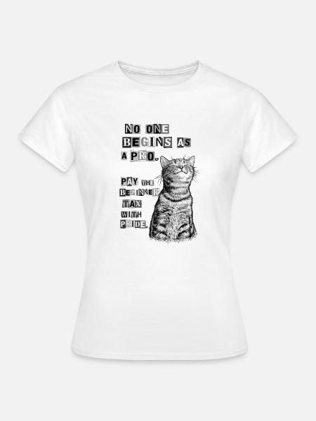 Anfängersteuer mit Katzenprint - Frauen T-Shirt - Weiß