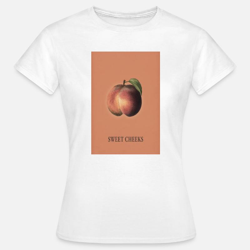 Sweet Cheeks – Minimal Peach Poster - Maglietta da donna - bianco