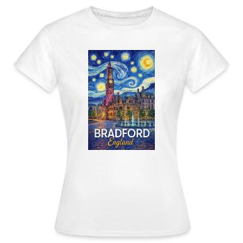 Bradford, Angleterre - T-shirt Femme - blanc - Devant - AI Model Female 172 dark (172cm)