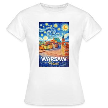 Varsovie, Pologne - T-shirt Femme - blanc - Devant - AI Model Female 172 dark (172cm)
