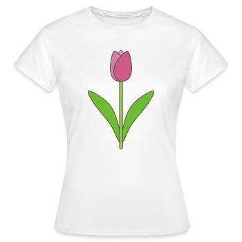 Tulip Bloom Rose - T-shirt Femme - blanc - Devant - AI Model Female 172 dark (172cm)