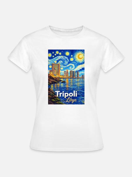 Tripoli Libya Starry Night - Frauen T-Shirt - Weiß