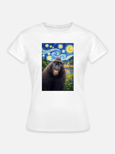 Makake Sternennacht - Frauen T-Shirt - Weiß