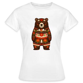 L’ours dans le style populaire - T-shirt Femme - blanc - Devant - AI Model Female 172 dark (172cm)