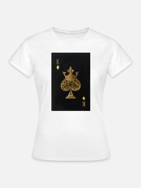 Vergoldeter Pik-König - Frauen T-Shirt - Weiß
