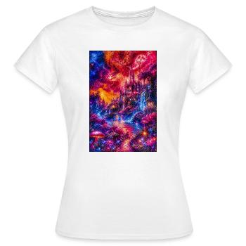 Chromatische Schloss-Traumlandschaft - Frauen T-Shirt - Weiß - Vorne - AI Model Female 172 dark (172cm)