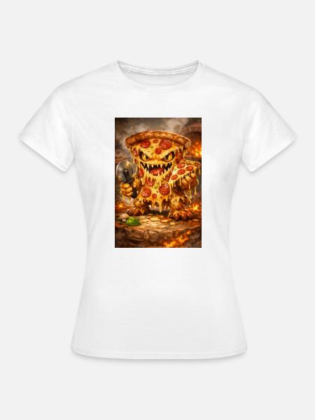 Käse-Pizza Monster - Frauen T-Shirt - Weiß