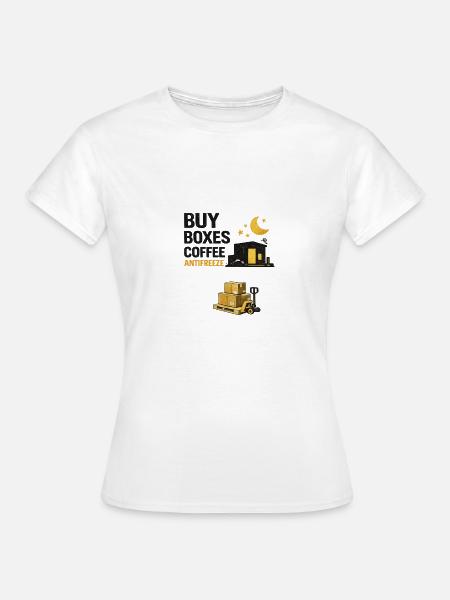 Nachtschicht-Boxen Kaffee-Antikühlmittel - Frauen T-Shirt - Weiß