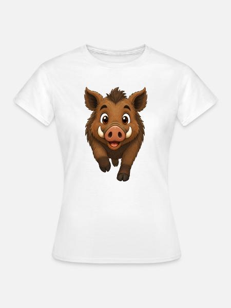 Wildschwein läuft - Frauen T-Shirt - Weiß