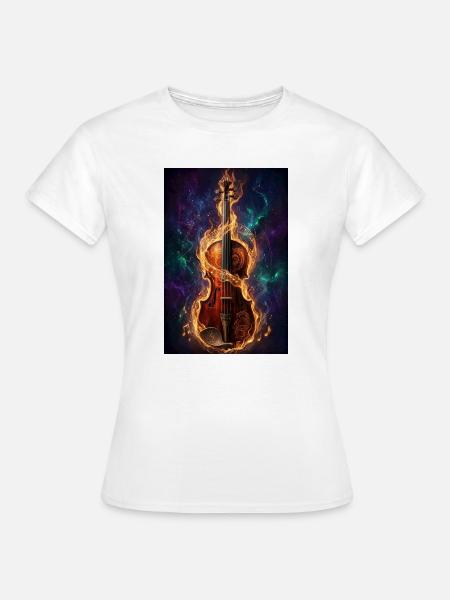 Inferno-Geige im Kosmos - Frauen T-Shirt - Weiß
