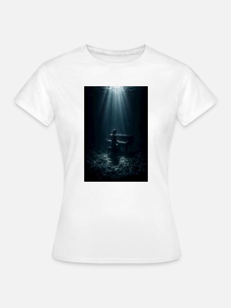 Unterwasser-Klavier-Träumerin - Frauen T-Shirt - Weiß
