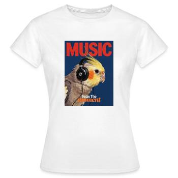 La calopsitte amatrice de musique - T-shirt Femme - blanc - Devant - AI Model Female 172 dark (172cm)