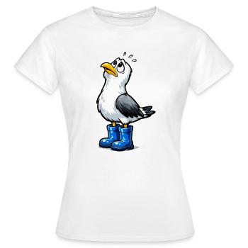 Mouette inquiète - T-shirt Femme - blanc - Devant - AI Model Female 172 dark (172cm)