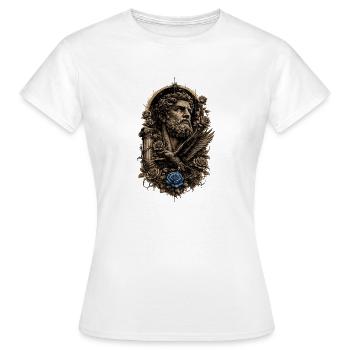 Tattoo art with blue rose - Women's T-Shirt - white - Front - AI Model Female 172 dark (172cm)