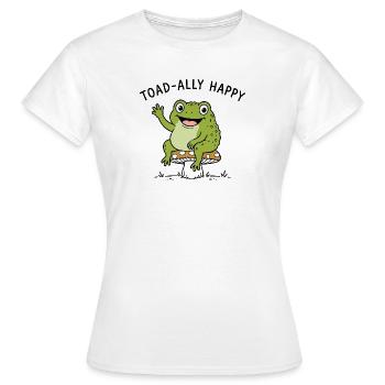 Grenouille Heureuse - Heureuse de Crapauds - T-shirt Femme - blanc - Devant - AI Model Female 172 dark (172cm)
