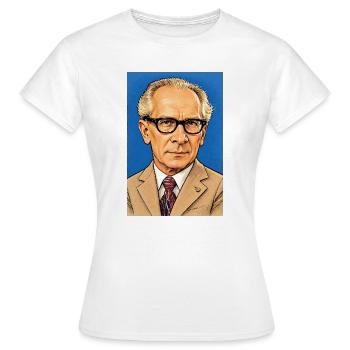 Caricature d’Erich Honecker (format affiche) - T-shirt Femme - blanc - Devant - AI Model Female 172 dark (172cm)