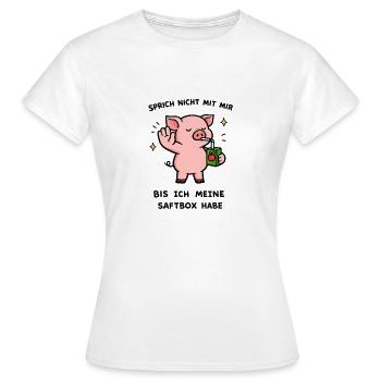 Kawaii Schwein mit Saftbox - Frauen T-Shirt - Weiß - Vorne - AI Model Female 172 dark (172cm)