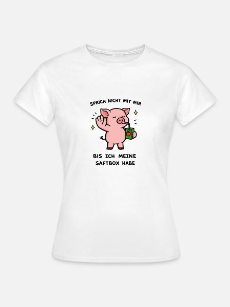Kawaii Schwein mit Saftbox - Frauen T-Shirt - Weiß
