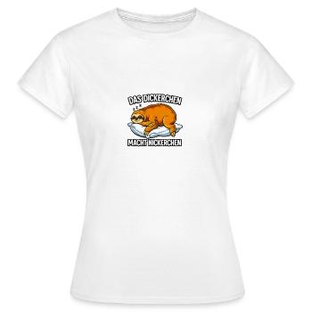 Paresseux sur l’oreiller Le gras fait la sieste - T-shirt Femme - blanc - Devant - AI Model Female 172 dark (172cm)