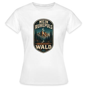 Mein Ruhepuls braucht Wald - Frauen T-Shirt - Weiß - Vorne - AI Model Female 172 dark (172cm)
