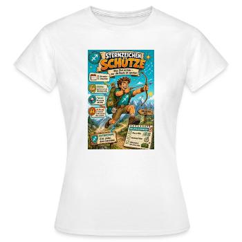 Sternzeichen Schütze - Ziel klar, Route spontan - Frauen T-Shirt - Weiß - Vorne - AI Model Female 172 dark (172cm)