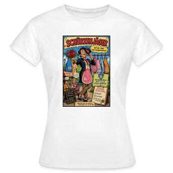 Schürzenjäger – Charmant auf Komplimentenjagd - Frauen T-Shirt - Weiß - Vorne - AI Model Female 172 dark (172cm)