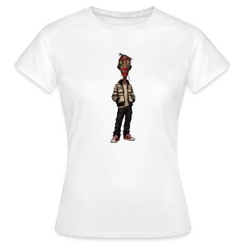 Portrait masqué dans le style urbain - T-shirt Femme - blanc - Devant - AI Model Female 172 dark (172cm)