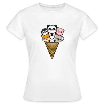 Eiscreme (nicht vegan) - Frauen T-Shirt - Weiß - Vorne - AI Model Female 172 dark (172cm)