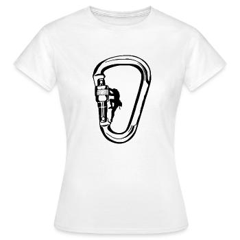 Climbing Climbing Minimalist Carabiner - Women's T-Shirt - white - Front - AI Model Female 172 dark (172cm)