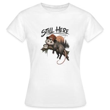 Toujours ici, opossum - T-shirt Femme - blanc - Devant - AI Model Female 172 dark (172cm)