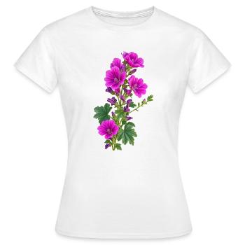 Fleurs de geranium pourpres - T-shirt Femme - blanc - Devant - AI Model Female 172 dark (172cm)