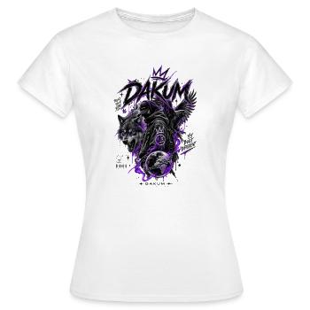 DAKUM Demonic Wolf in the Glow of Night - Women's T-Shirt - white - Front - AI Model Female 172 dark (172cm)