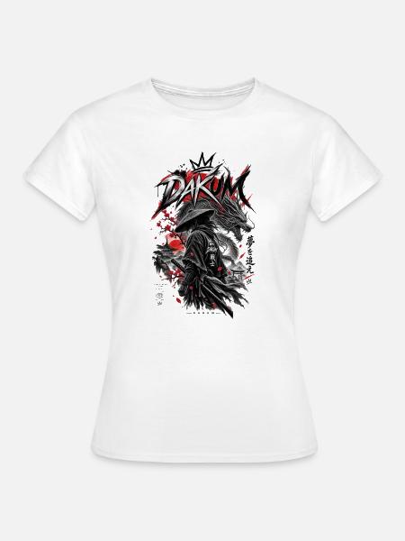 DAKUM Drachenkrieger Samurai - Frauen T-Shirt - Weiß