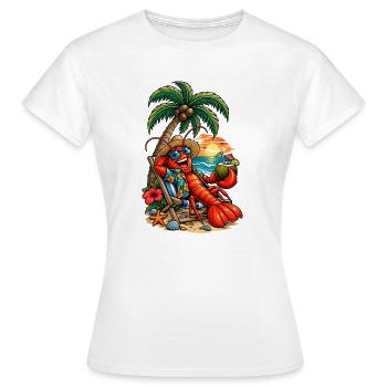 Homard hawaïen sur la plage - T-shirt Femme - blanc - Devant - AI Model Female 172 dark (172cm)