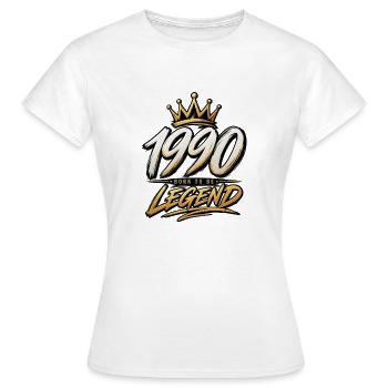 1990 Born: Legend with crown - Women's T-Shirt - white - Front - AI Model Female 172 dark (172cm)