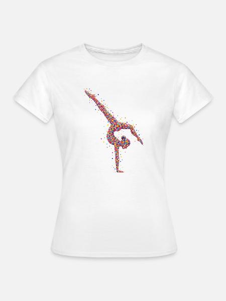 Turnerin Gymnastik Handstand Bodengang - Frauen T-Shirt - Weiß