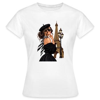 Pariser Chic Nocturne - Frauen T-Shirt - Weiß - Vorne - AI Model Female 172 dark (172cm)