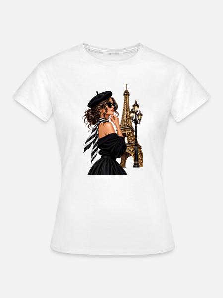 Pariser Chic Nocturne - Frauen T-Shirt - Weiß