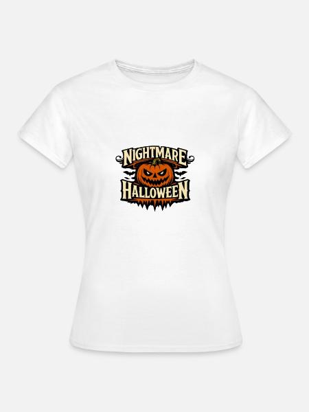 Nightmare Halloween Pumpkin Crest - Frauen T-Shirt - Weiß