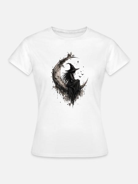 Mond Hexe Fantasy - Frauen T-Shirt - Weiß