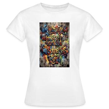 Schnelles Pferd Spruch Streetart Poster - Frauen T-Shirt - Weiß - Vorne - AI Model Female 172 dark (172cm)